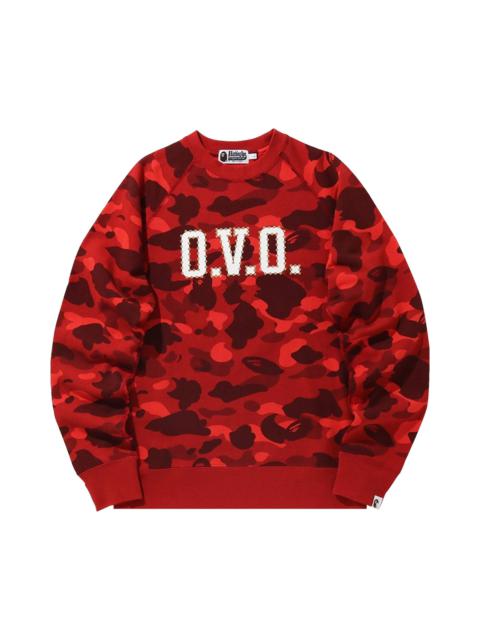 BAPE x OVO Color Camo Crewneck 'Red'