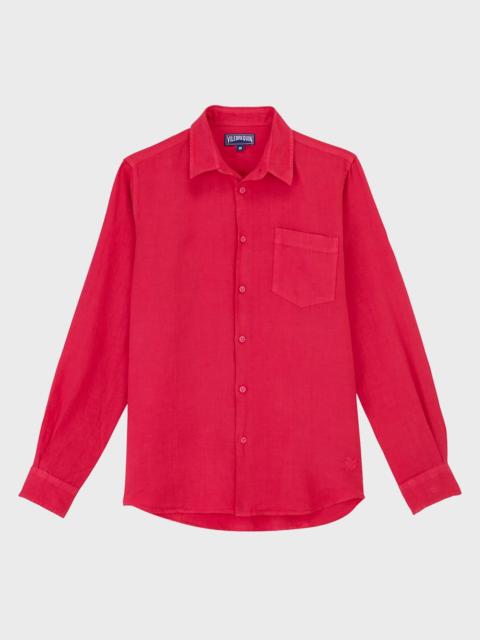 Vilebrequin Men's Caroubis Solid Linen Sport Shirt