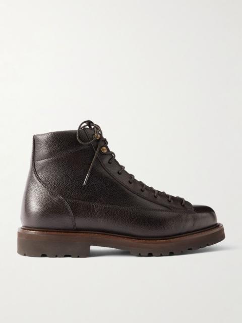 Full-Grain Leather Hiking Boots Dark brown