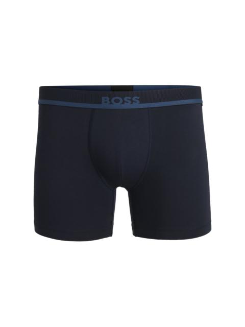 BOSS STRETCH-COTTON BOXER BRIEFS WITH LOGO WAISTBAND