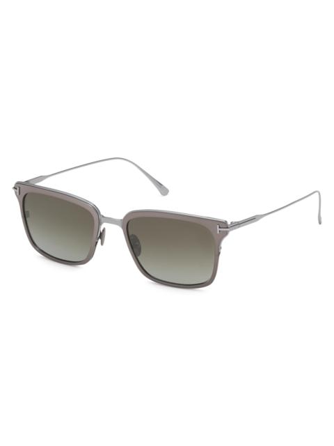 TOM FORD Men's Hayden 54MM Square Sunglasses - Dark Ruthen