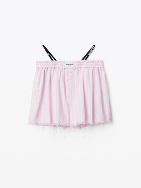 Alexander Wang FRAYED BOXER IN STRIPE OXFORD