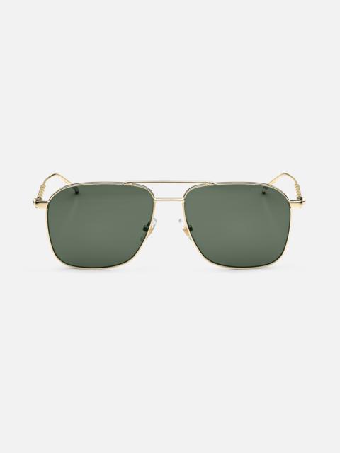 Montblanc Rectangular Sunglasses with Gold-Colored Metal Frame