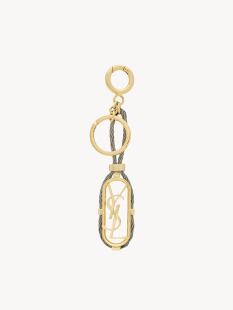 SAINT LAURENT CASSANDRE CABLE BAG CHARM IN METAL