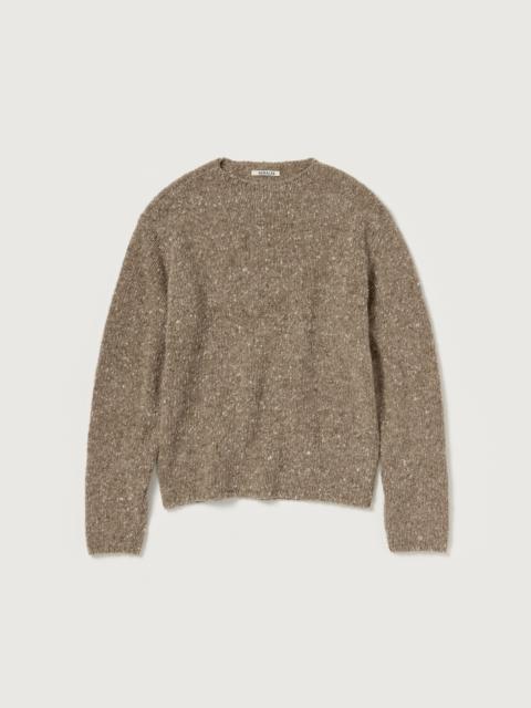 AURALEE LOW-GAUGE HOMESPUN TWEED KNIT P/O