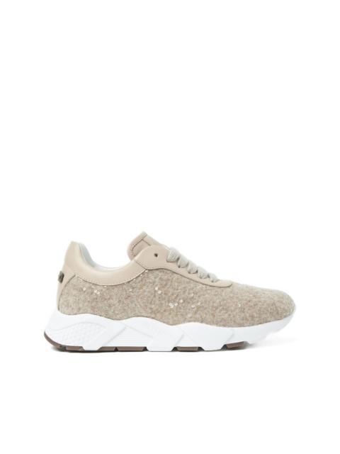 PESERICO sequin-embellished leather sneakers