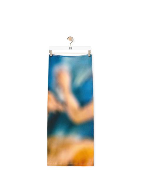 Loewe Blur print tube skirt in cotton