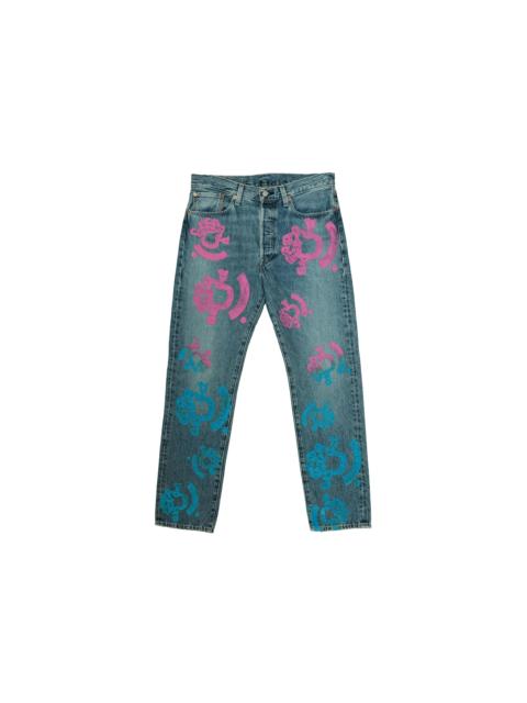DENIM TEARS Denim Tears Bstroy Tears 501 Light Wash Jean Pink/Blue