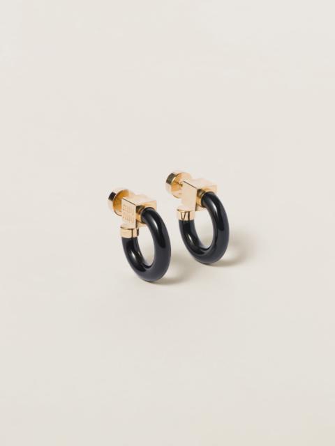 Miu Miu Plexiglas and metal earrings