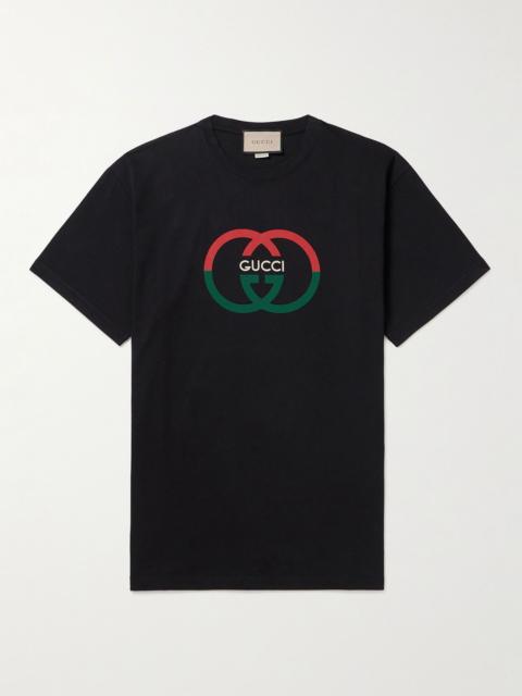 GUCCI 코튼 jersey 인쇄 티셔츠
