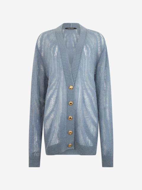 Roberto Cavalli Knit Cardigan with Zebra Motif