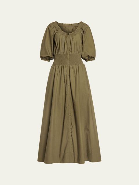 RAMY BROOK Laura Puff-Sleeve Midi Shirtdress