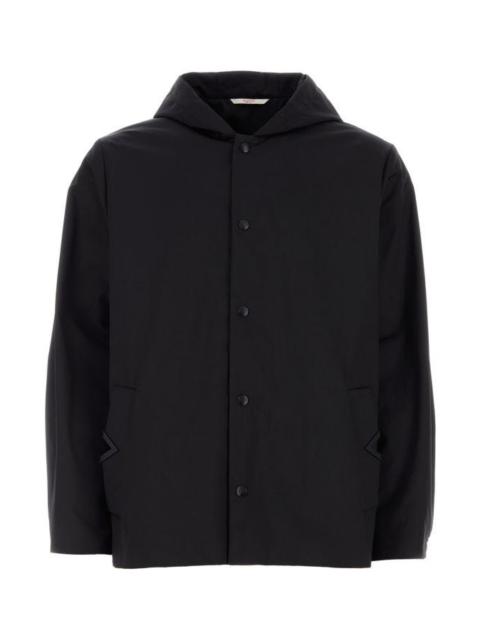 Black stretch polyester jacket