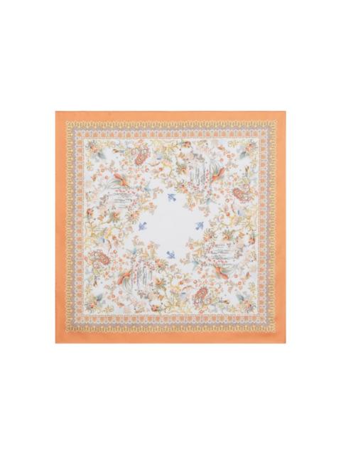 Etro flora-fauna motif silk scarf