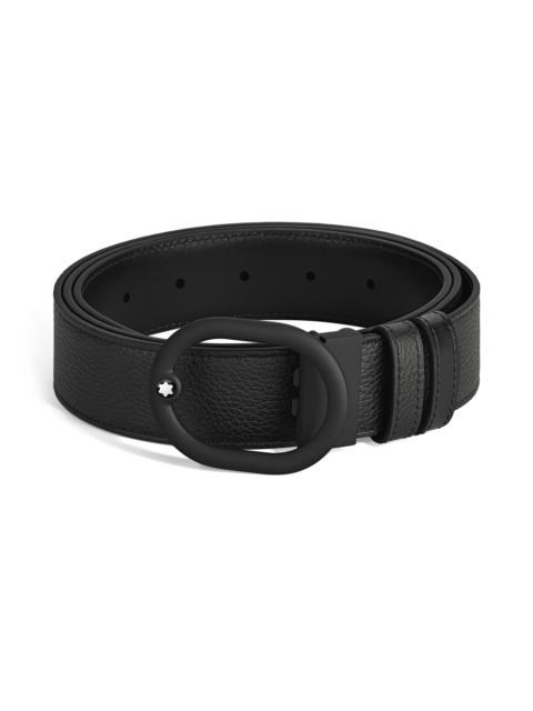 Montblanc L'OVALE BUCKLE BLACK/BLACK 35MM REVERSIBLE LEATHER BELT