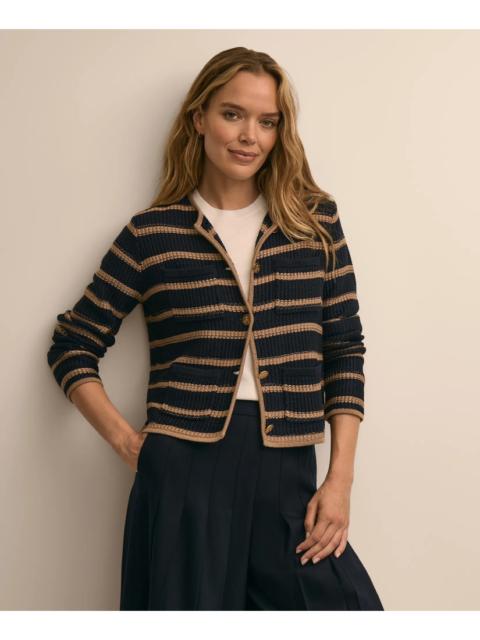 Brooks Brothers Cotton Stripe Sweater Jacket
