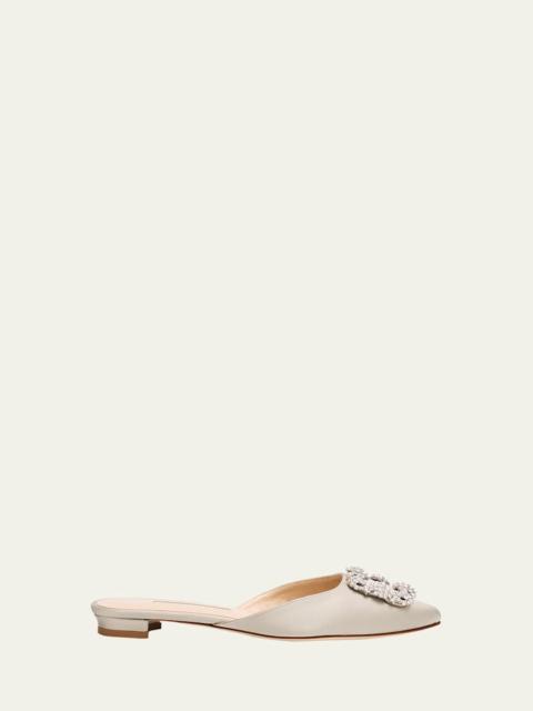 Manolo Blahnik Hangisi Satin Ballerina Flats