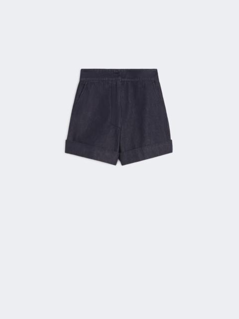 Max Mara Denim-look cotton shorts - MIDNIGHTBLUE
