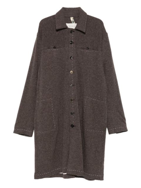 stitch-detail button-up coat