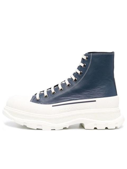 Alexander McQueen Alexander McQueen Tread Slick Lace Up Boot 'Navy Leather' 627206WIAM24456