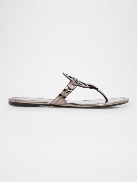 TORY BURCH Miller Metallic Logo Thong Sandals