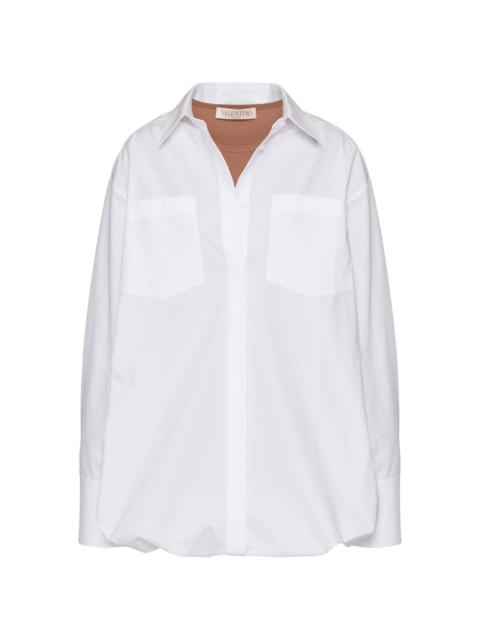 layered cotton-poplin shirt