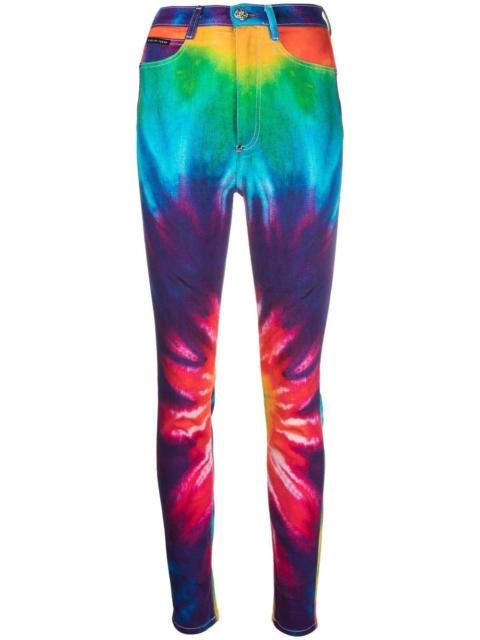 tie dye print skinny jeans