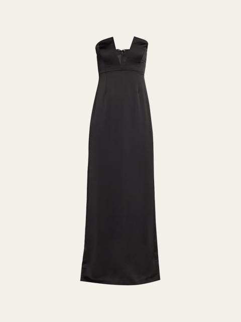RAMY BROOK Raquel Strapless Plunging Column Gown