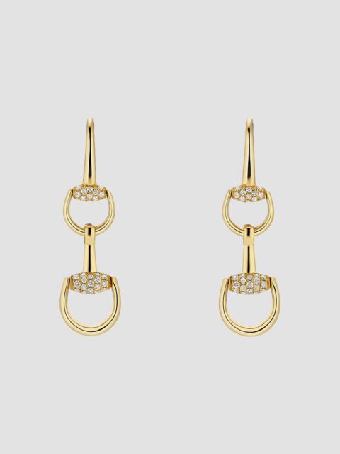 GUCCI Women's Horsebit 18K Yellow Gold & 0.30 TCW Diamond Drop Earrings - Yellow Gold