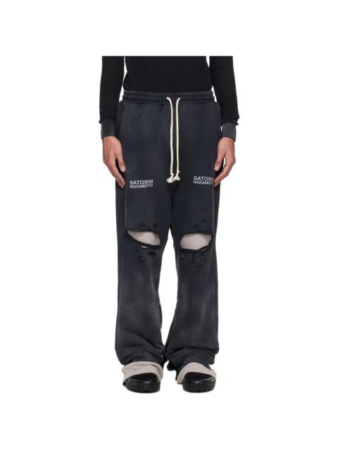 SATOSHI NAKAMOTO Black Holy Ghost Layered Sweatpants