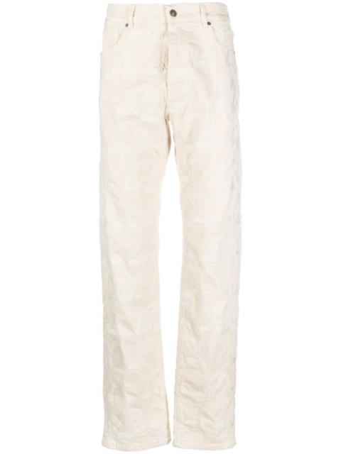 424 bleach-wash straight-leg jeans