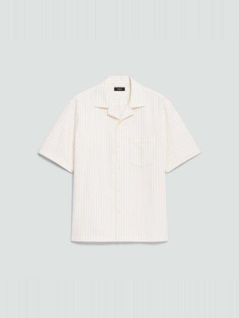 Theory Weekend Short-Sleeve Shirt in Textured Cotton