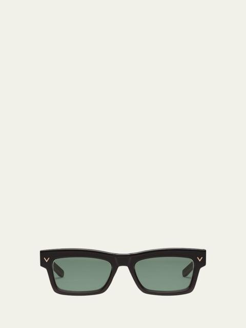 Valentino Rectangle Acetate Sunglasses