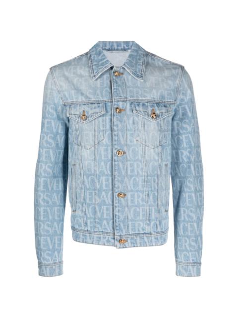 VERSACE Allover logo-print denim jacket