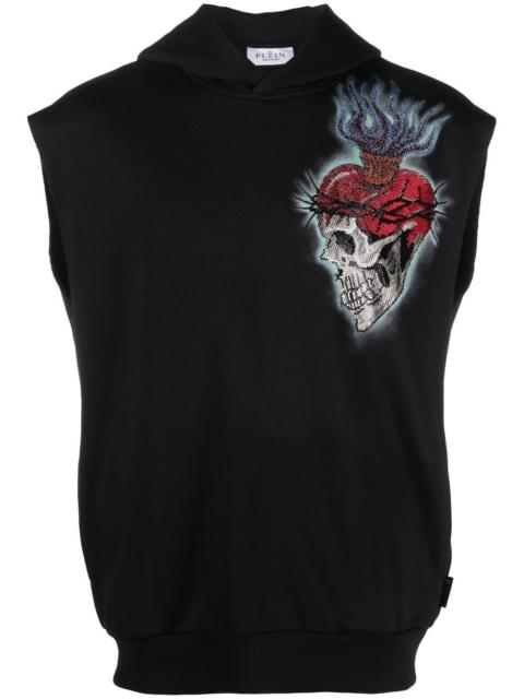 PHILIPP PLEIN Love Tattoo sleeveless hoodie