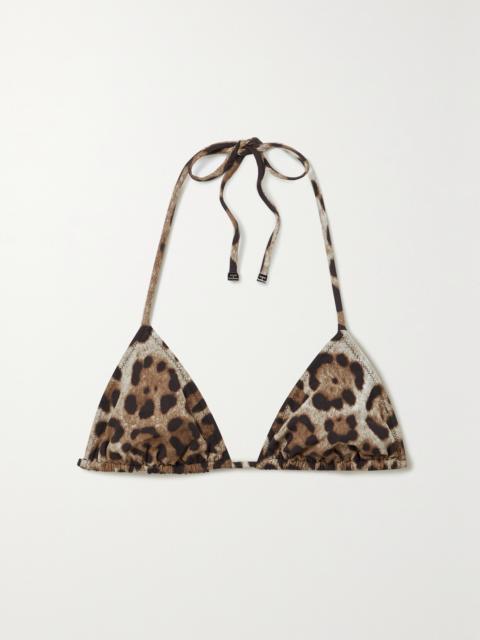 Dolce & Gabbana Leopard-print Triangle Bikini Top