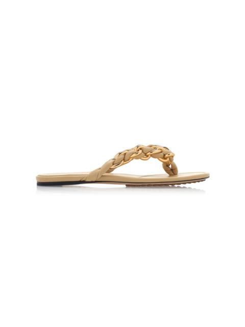 Bottega Veneta Dot Lagoon Chain Flat Sandals neutral
