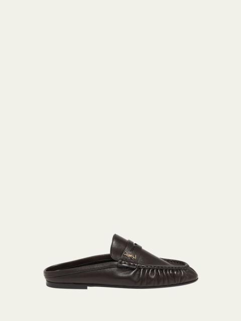 SAINT LAURENT Le Loafer Leather Penny Loafer Mules