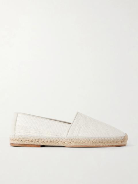 Brunello Cucinelli Leather-Trimmed Woven Raffia Espadrilles