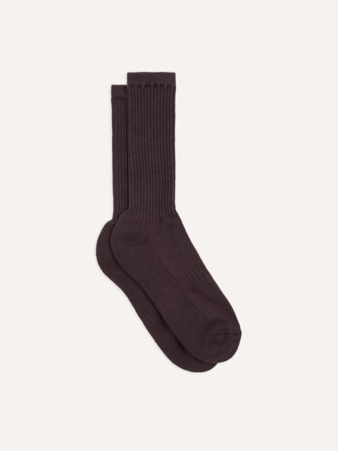 Drake's Dark Purple Cotton Sports Socks