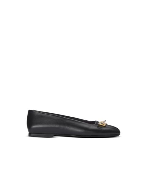 Balmain Safety Pin ballet flats in gathered lambskin