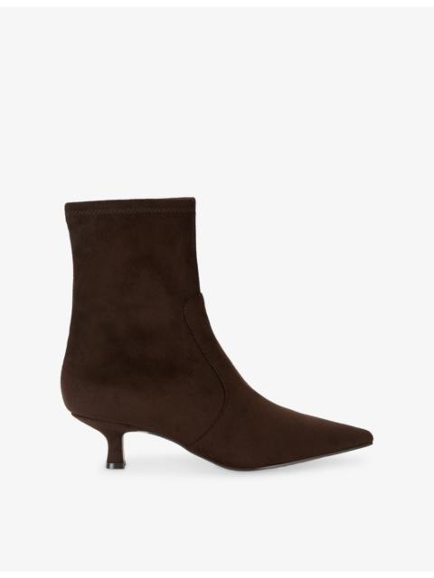 STEVE MADDEN Checklist Faux-Suede Heeled Ankle Boots