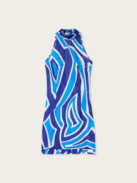PUCCI LABIRINTO PRINT DRESS WITH RUFFLE DETAILS