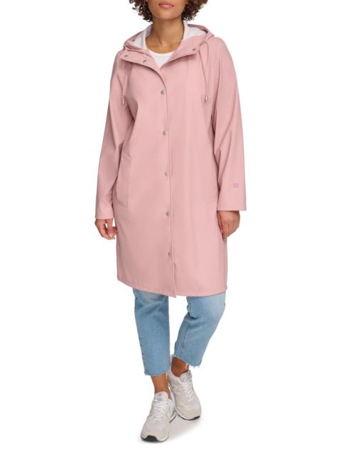 Water Resistant Hooded Long Rain Jacket