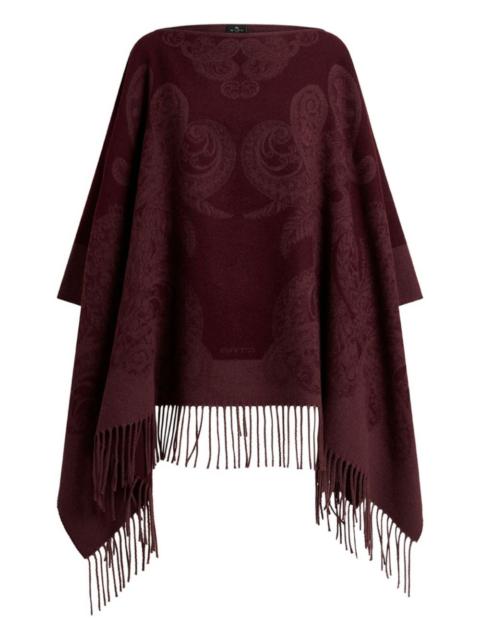 Etro jacquard-paisley poncho