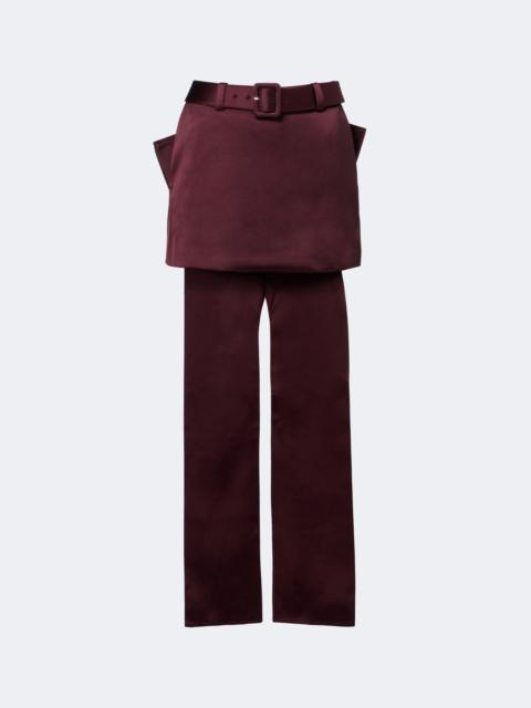 self-portrait Belted bow-detail satin miniskirt