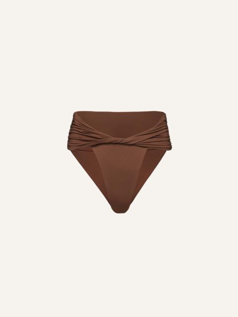MAGDA BUTRYM Twisted waist swim bottom in brown