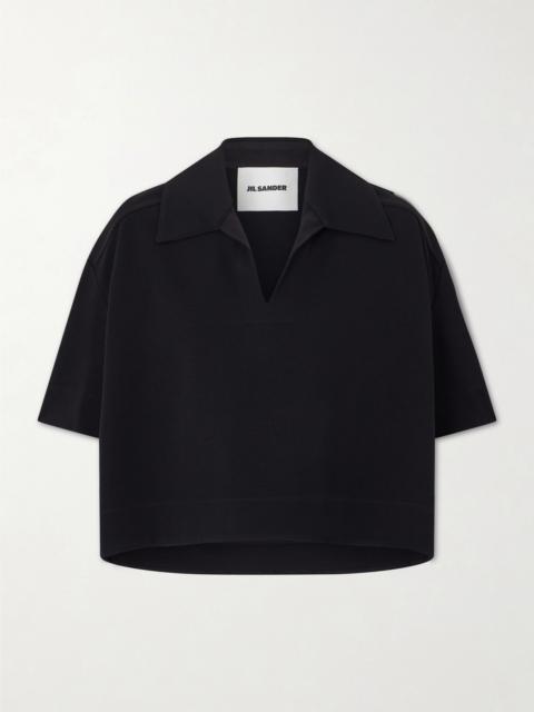 Jil Sander Cropped Crepe Polo Shirt