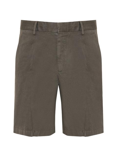 ZEGNA belt-loops linen chino shorts