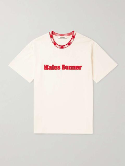 WALES BONNER Logo-Embroidered Printed Organic Cotton-Jersey T-Shirt